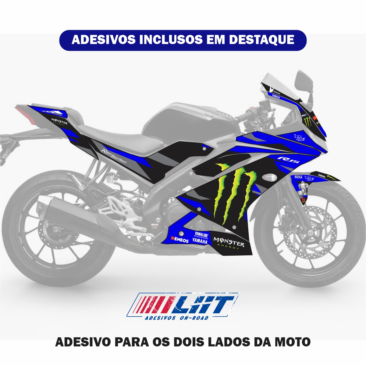 Adesivo R15 Yzf V3 Completo Monster Motogp - 2019/2026 - Imagem 2
