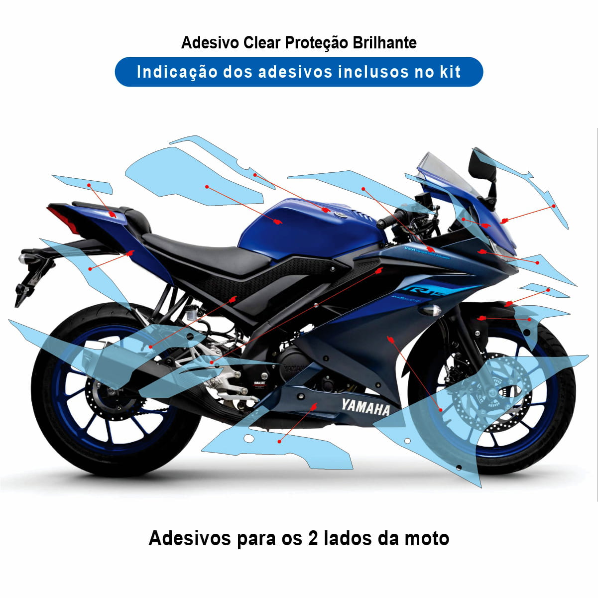 Adesivo Proteção R15 Completo Clear YZF R15 2020 / 2026 - Imagem 2