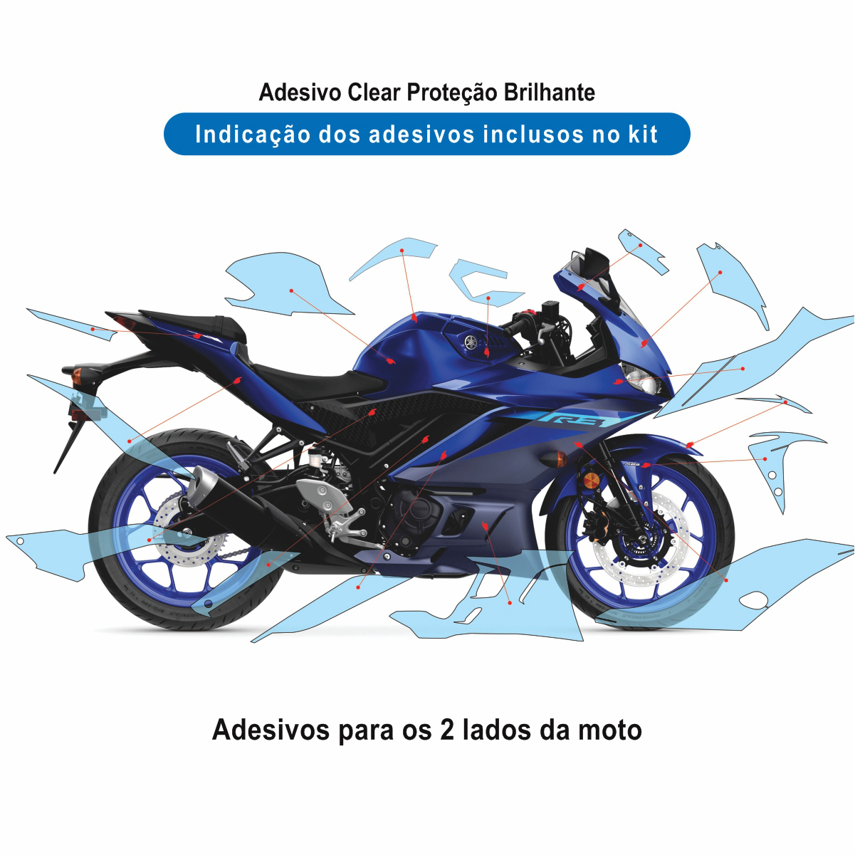 Adesivo Proteção R3 Completo Clear YZF R3 2020 / 2024 - Imagem 2