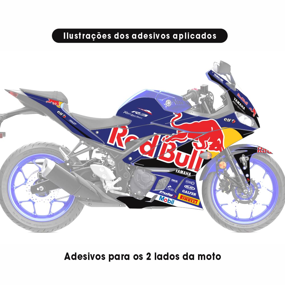 Adesivo R3 Completo 2020/2024 - R Bull Racing Azul - Imagem 2