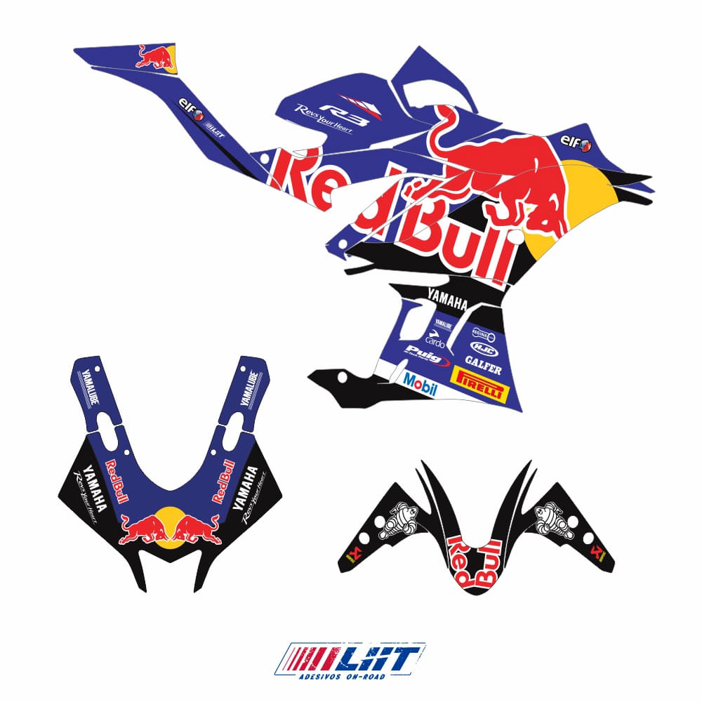 Adesivo R3 Completo 2020/2024 - R Bull Racing Azul - Imagem 3