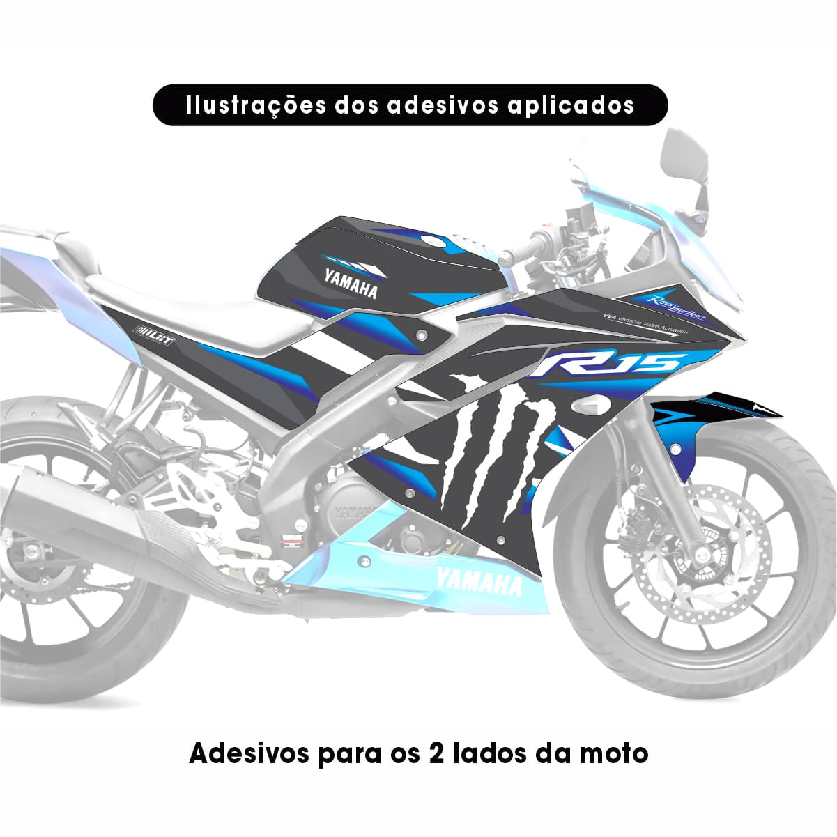 Adesivo R15 Yzf V3 Semi-Completo 2019/2026 - MotoGP Camaleão - Imagem 2