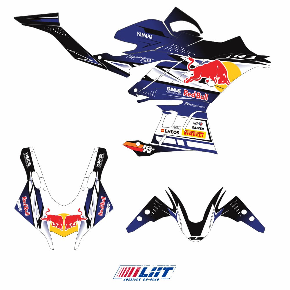 Adesivo R3 Completo 2020/2024 - R Bull Flow Racing - Imagem 3