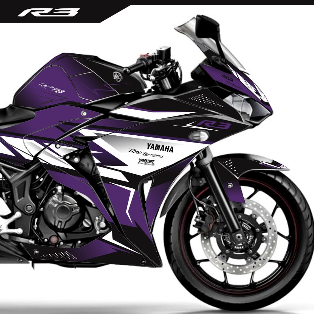 Adesivo R3 Completo 2013/2018 - Racing Flow Preto/Roxo