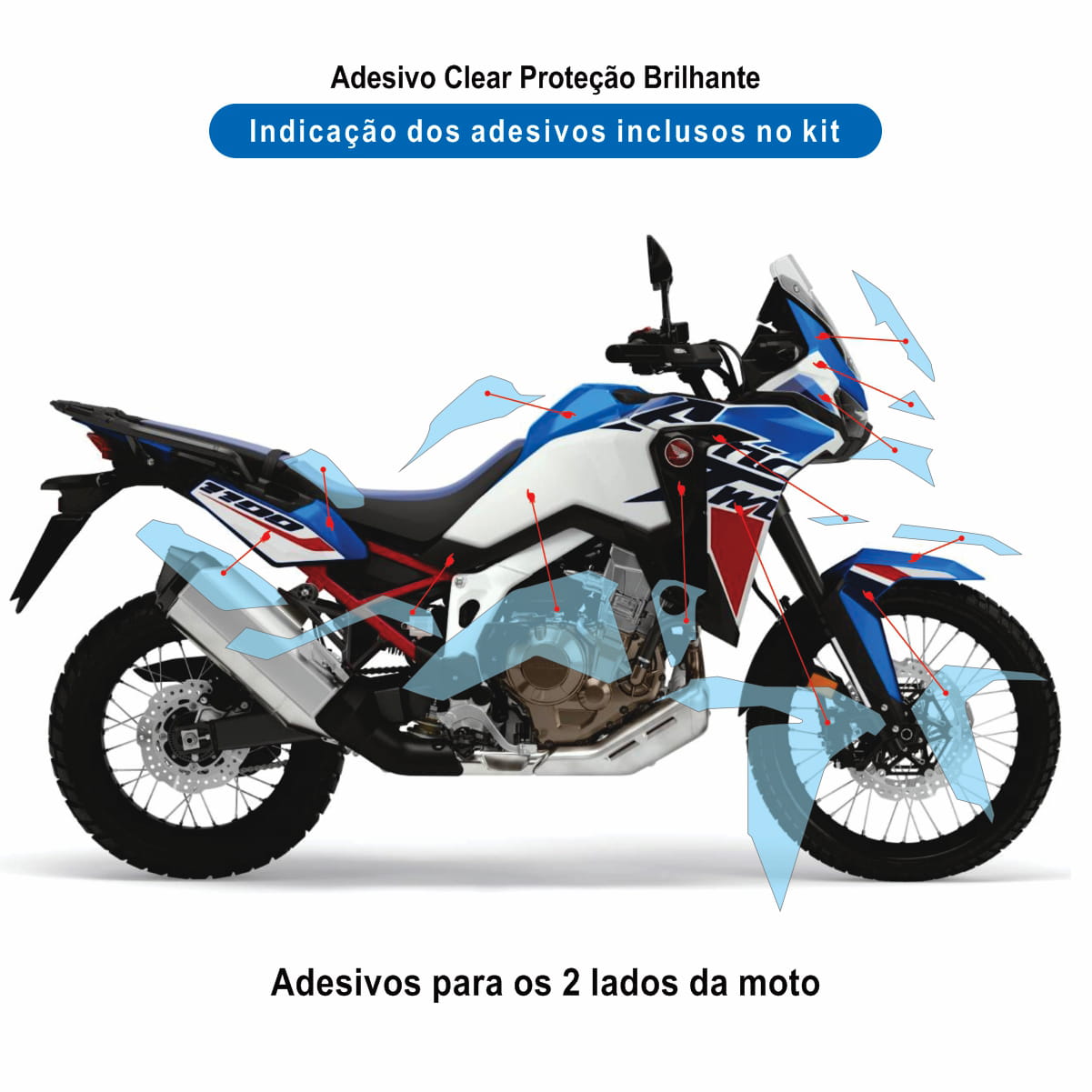 Adesivo Proteção Africa Twin Completo Clear 1100 L 2020 / 2023 - Imagem 2