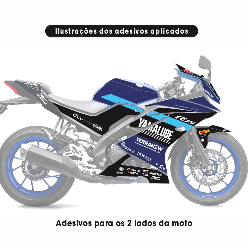 Adesivo R15 Yzf V3 Completo 2019/2026 - Yamalube Racing - Imagem 2