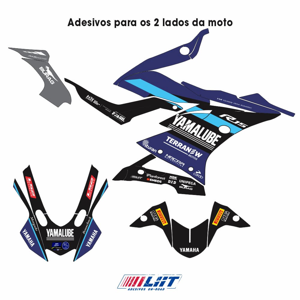 Adesivo R15 Yzf V3 Completo 2019/2026 - Yamalube Racing - Imagem 3