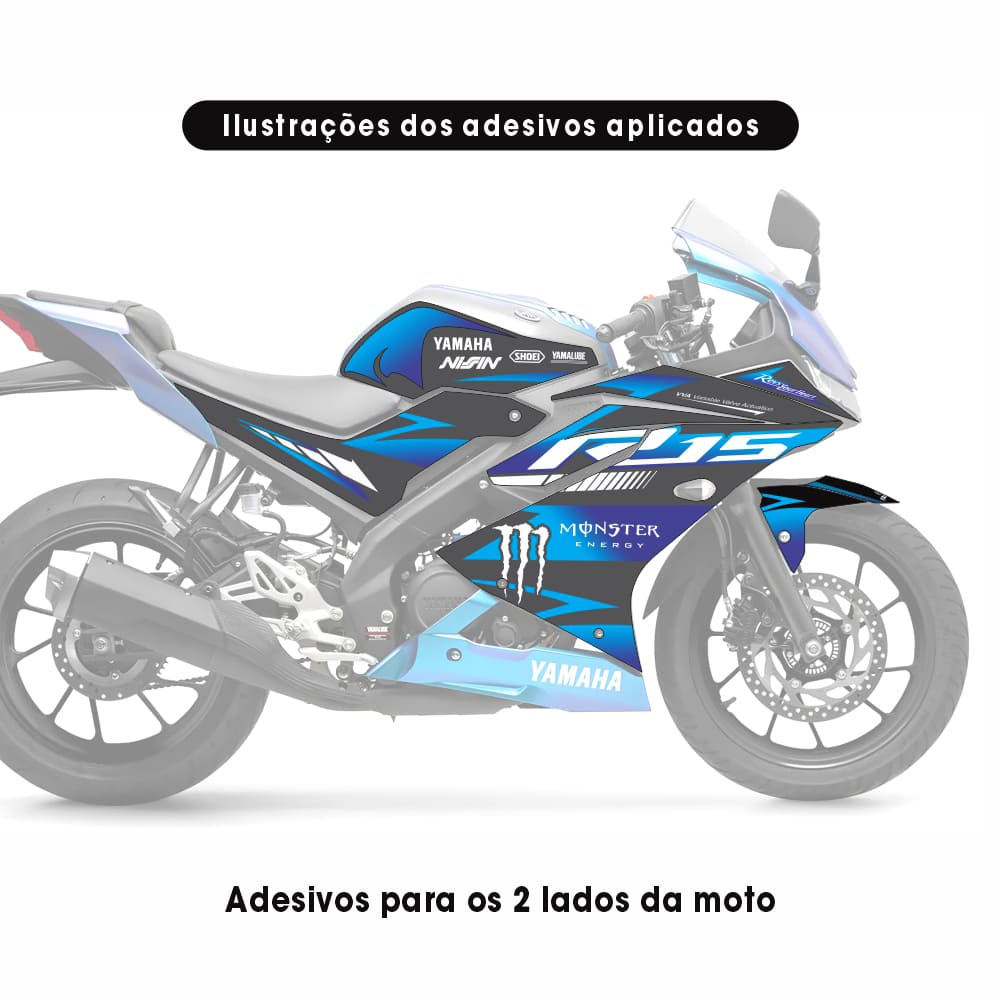 Adesivo R15 Yzf V3 Semi-Completo 2019/2026 - Yamaha M. Energy - Imagem 2