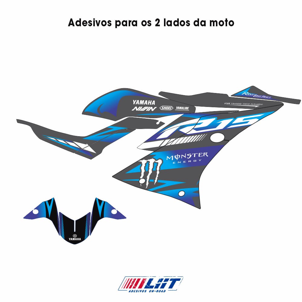 Adesivo R15 Yzf V3 Semi-Completo 2019/2026 - Yamaha M. Energy - Imagem 3