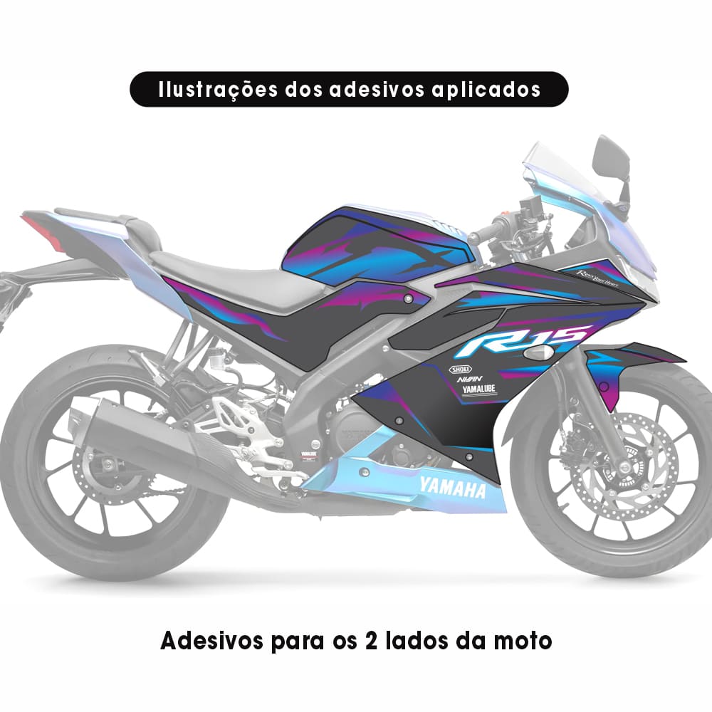 Adesivo R15 Yzf V3 Semi-Completo 2019/2026 - Flux Gradient - Imagem 2