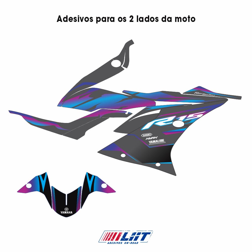 Adesivo R15 Yzf V3 Semi-Completo 2019/2026 - Flux Gradient - Imagem 3