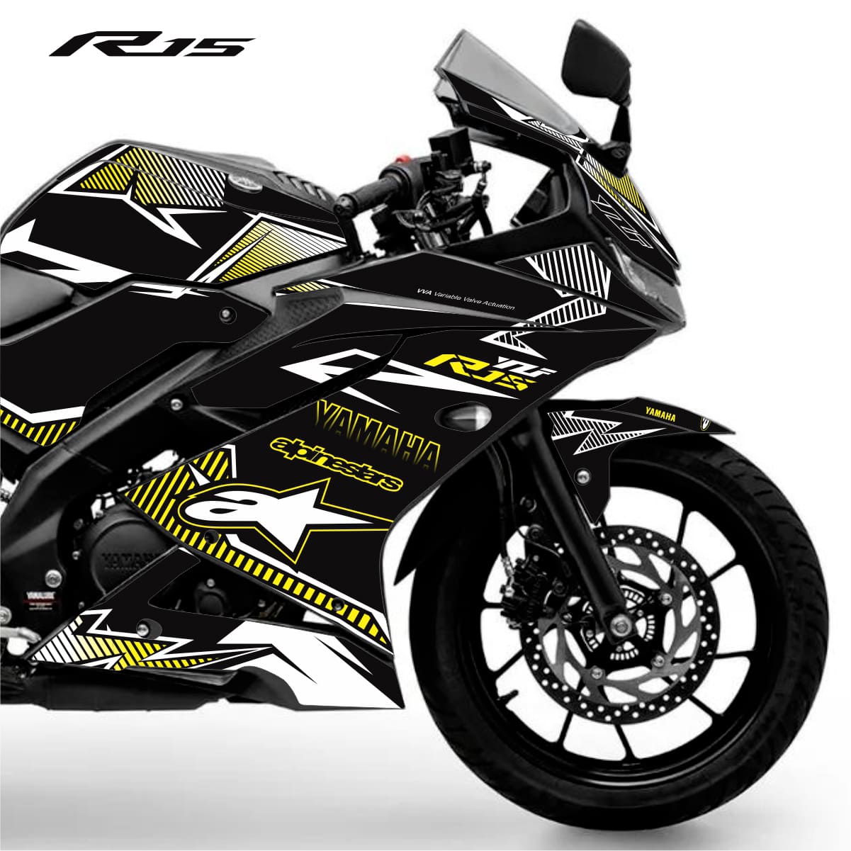 Adesivo R15 Yzf V3 Completo 2019/2026 - Alpnestar Preta