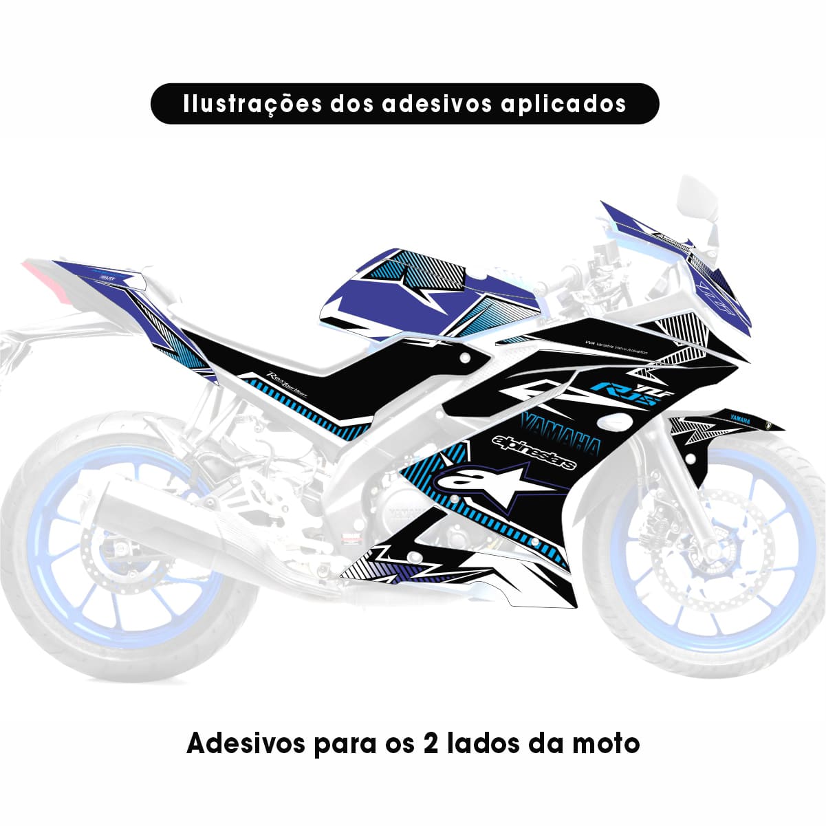 Adesivo R15 Yzf V3 Completo 2019/2026 - Alpnestar Azul - Imagem 2