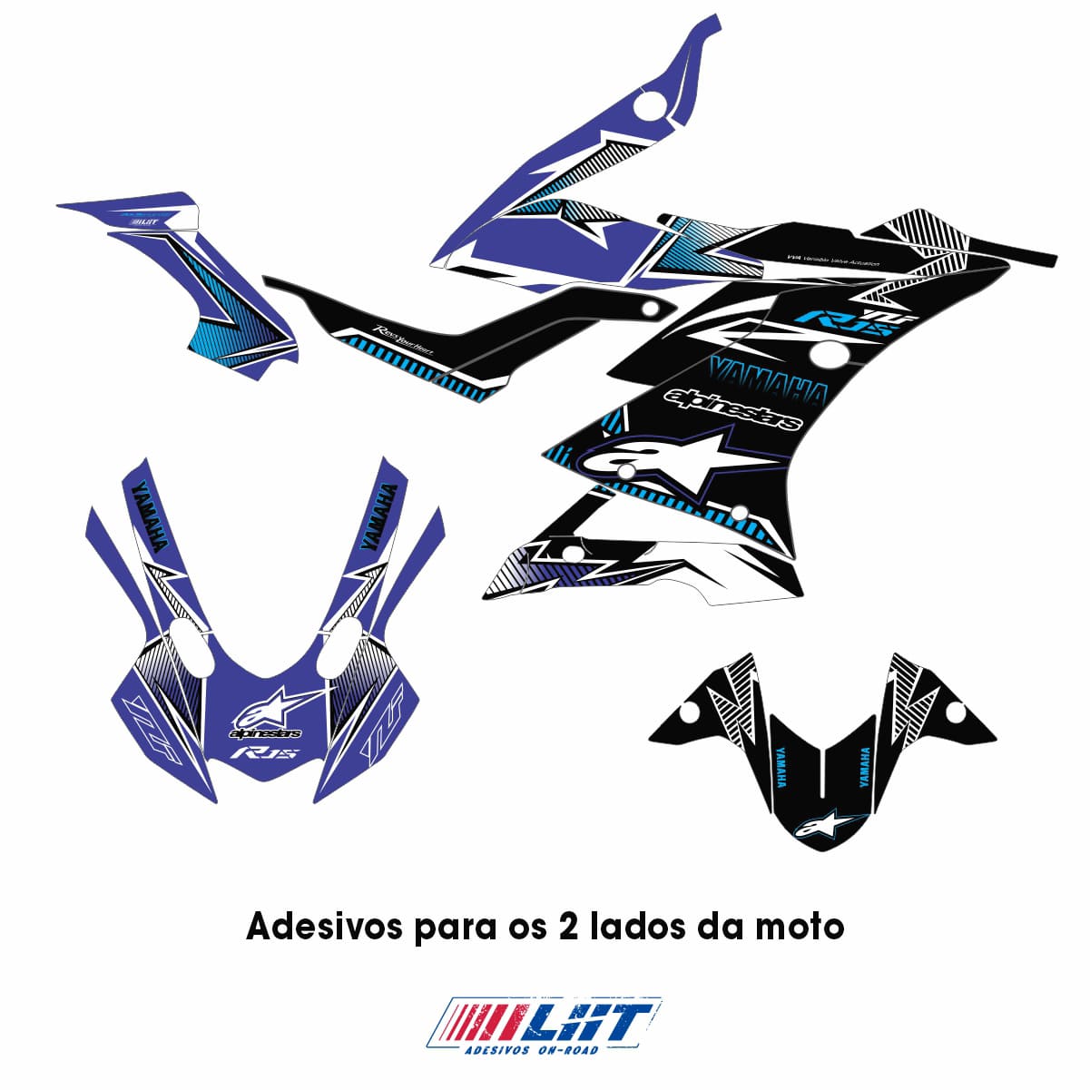 Adesivo R15 Yzf V3 Completo 2019/2026 - Alpnestar Azul - Imagem 3