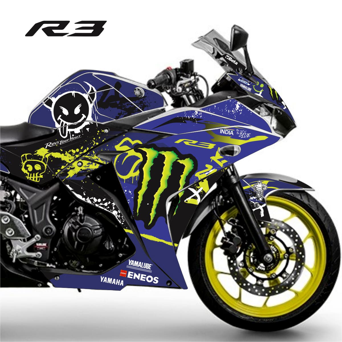 Adesivo R3 Completo 2013/2018 - M. Energy Savage Azul