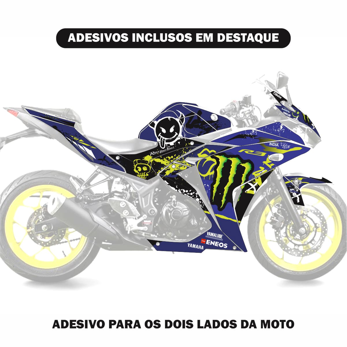 Adesivo R3 Completo 2013/2018 - M. Energy Savage Azul - Imagem 3