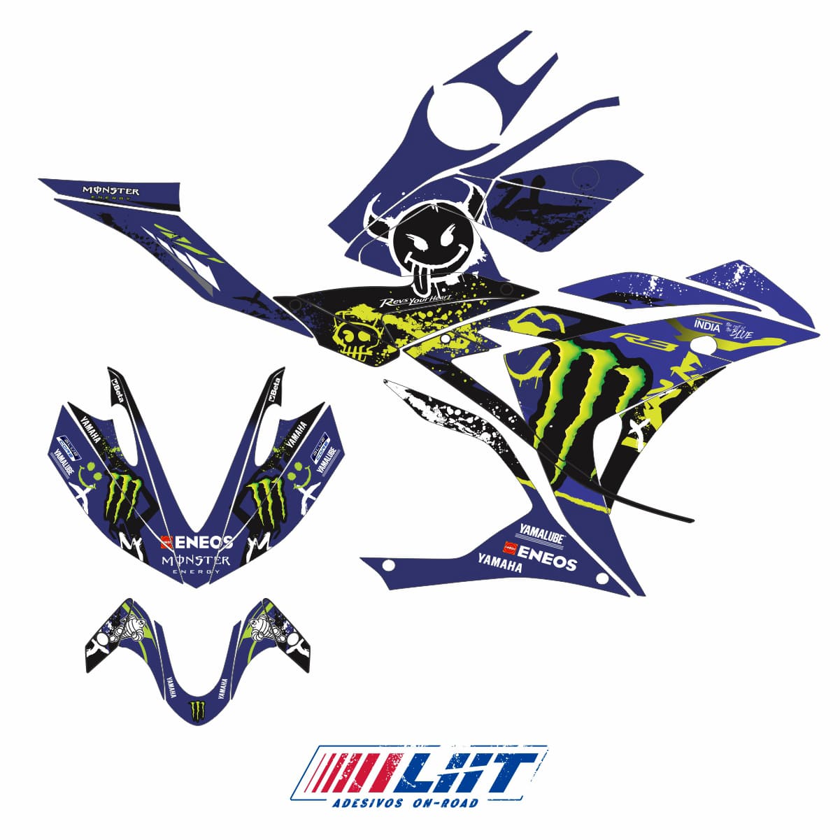 Adesivo R3 Completo 2013/2018 - M. Energy Savage Azul - Imagem 2