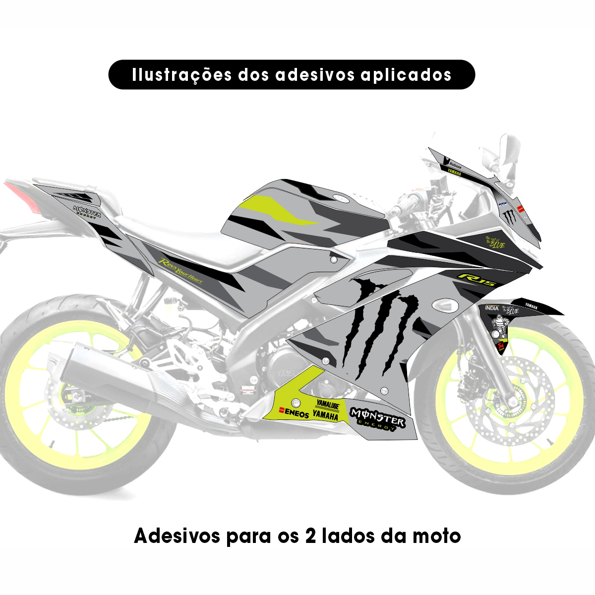 Adesivo R15 Yzf V3 Completo Monster Motogp - 2019/2026 - Imagem 4
