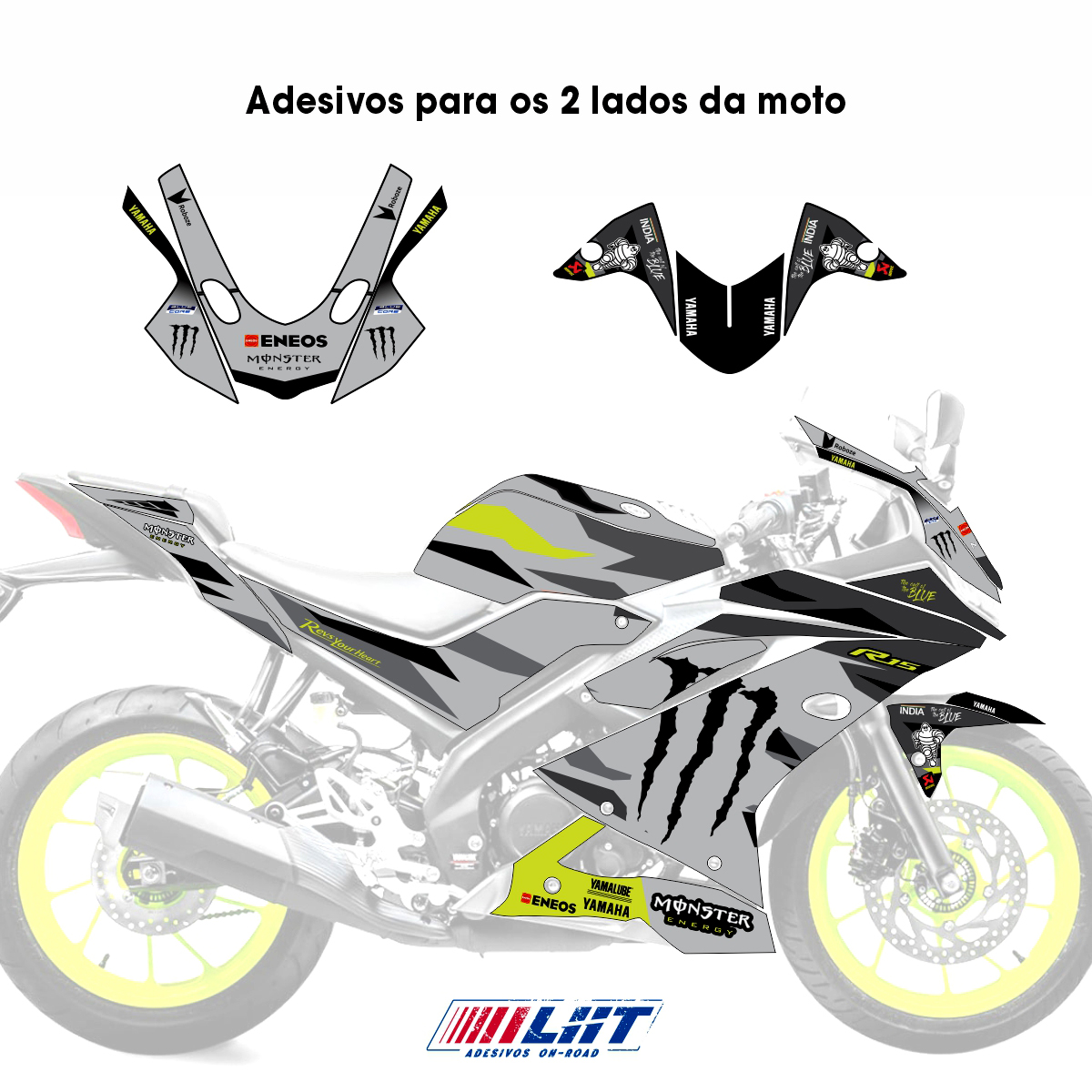 Adesivo R15 Yzf V3 Completo Monster Motogp - 2019/2026 - Imagem 5
