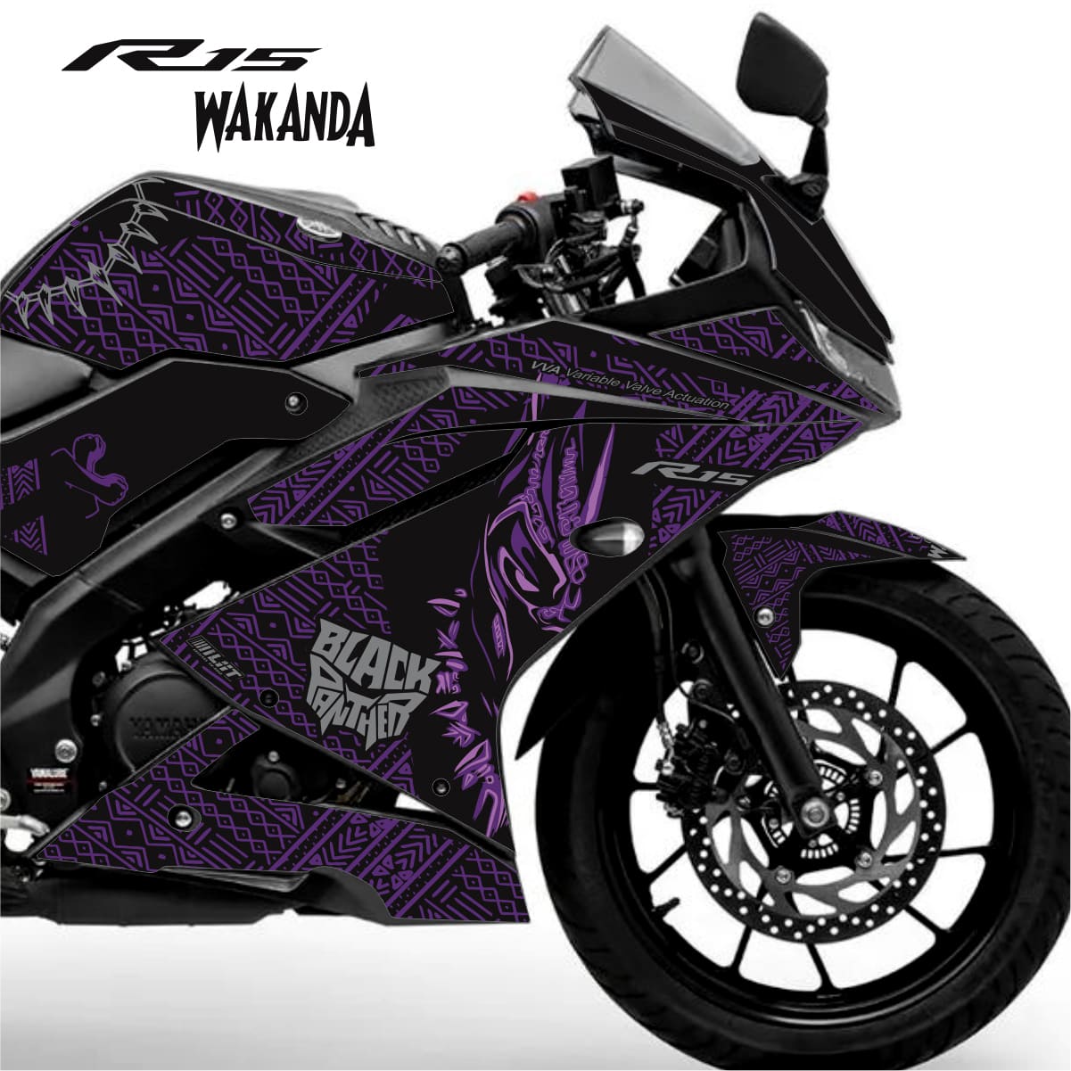 Adesivo R15 Yzf V3 Completo 2019/2026 - Wakanda Preto