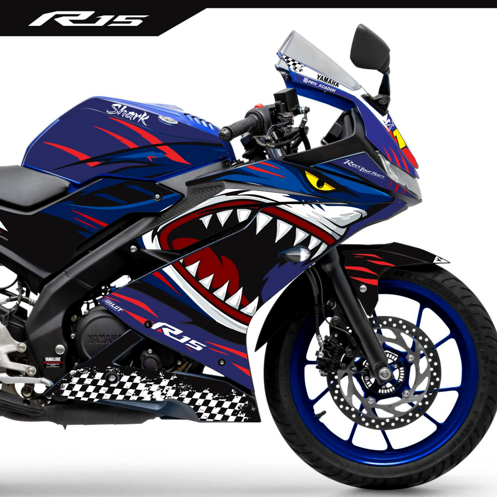 Adesivo R15 Yzf V3 Completo 2019/2026 - Shark Racing Azul