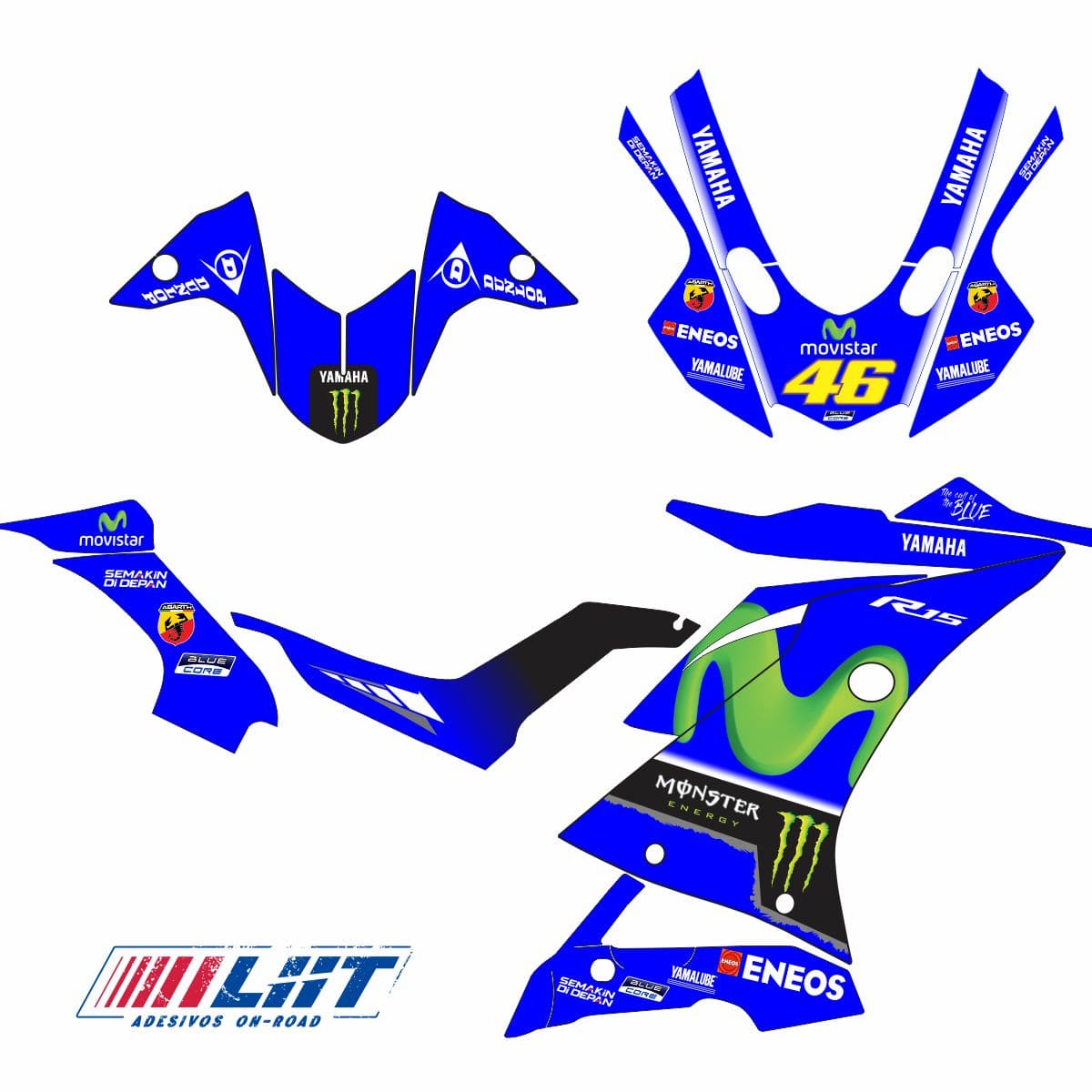 Adesivo R15 Yzf V3 Completo 2019/2026 - MoveStar Azul - Imagem 3