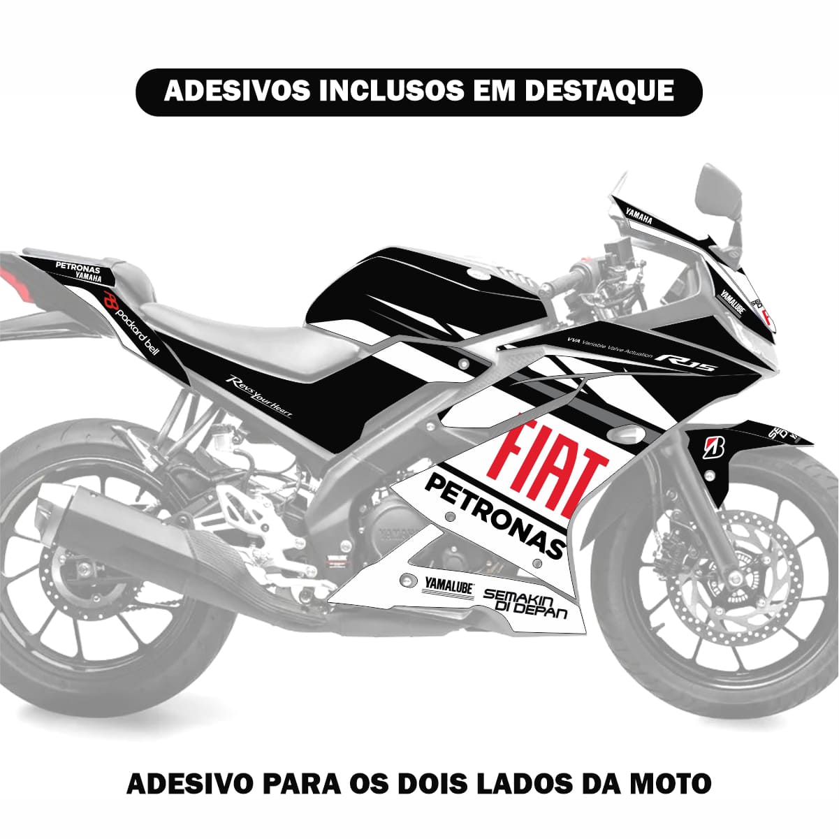 Adesivo R15 Yzf 2019/2026 - Fiat Valentino Rossi - Imagem 5