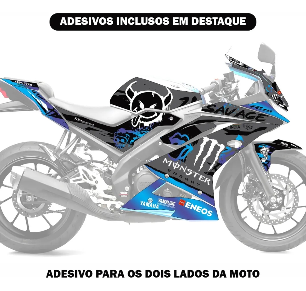 Adesivo R15 Yzf V3 Completo 2019/2026 - Savage Edition - Imagem 6