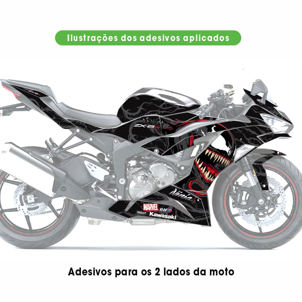 Adesivo Ninja Zx6-r 636 19/23 Completo - Marvel Venom - Imagem 2