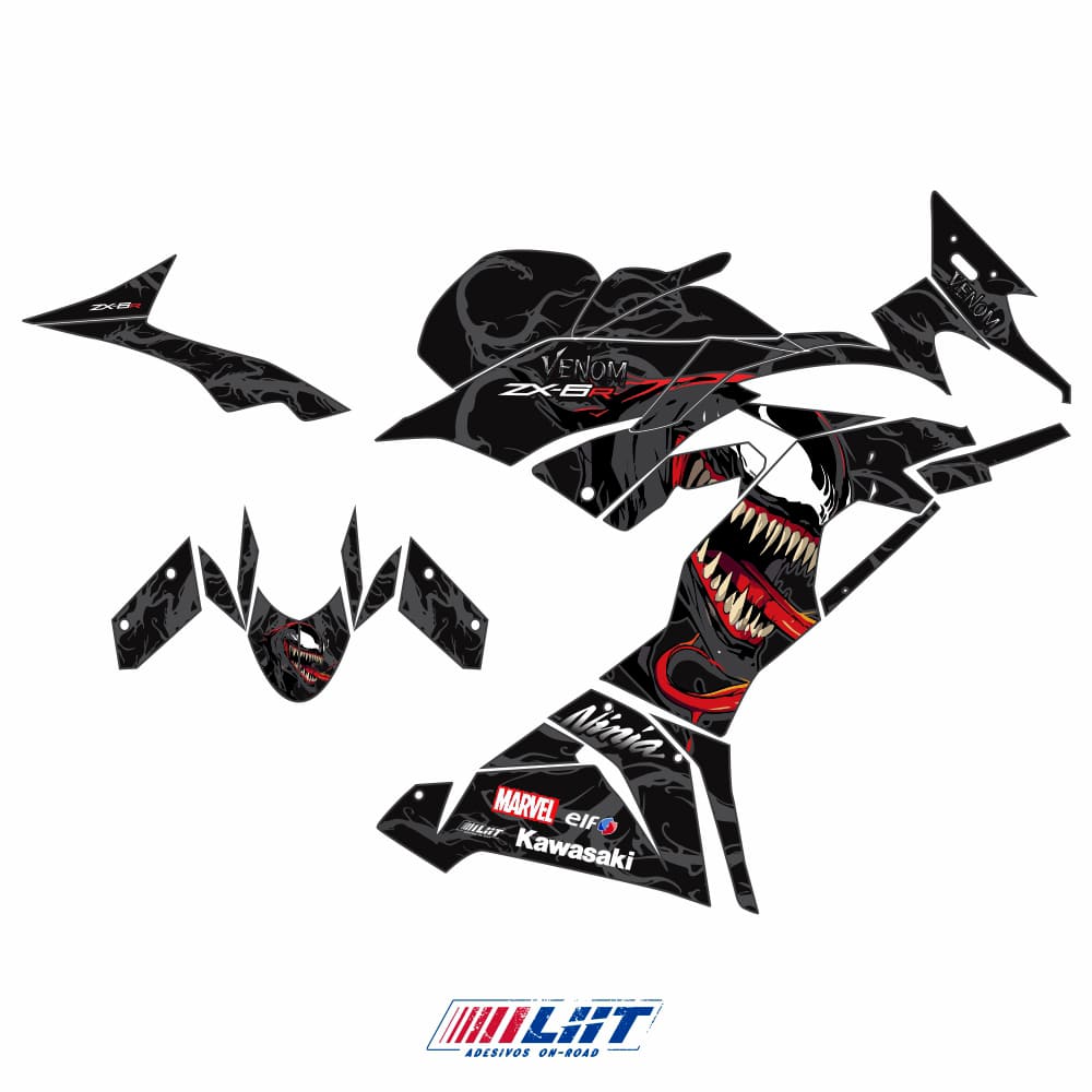 Adesivo Ninja Zx6-r 636 19/23 Completo - Marvel Venom - Imagem 3