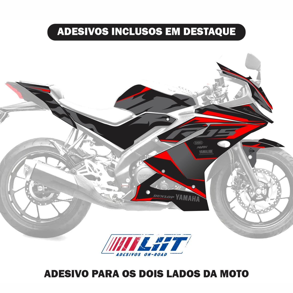Adesivo R15 Yzf V3 Completo 2019/2026 - Black Line Racing - Imagem 2