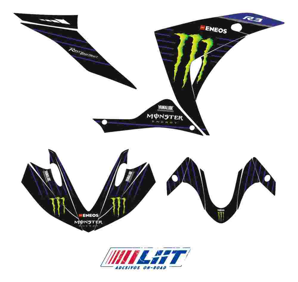 Adesivo Yzf R3 2013/2019 - Modelo M. Energy Fábrica - Imagem 3