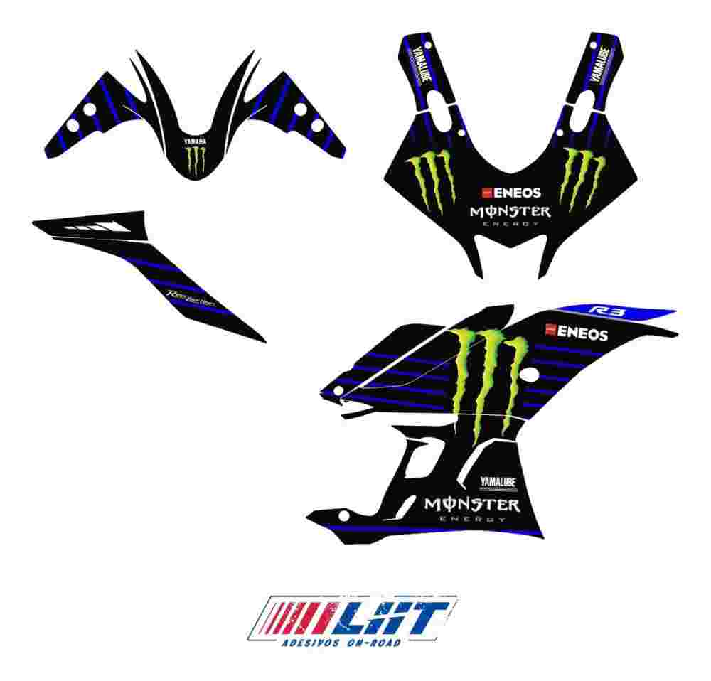 Adesivo Yzf R3 2020/2024 - Modelo M. Energy Fábrica - Imagem 3