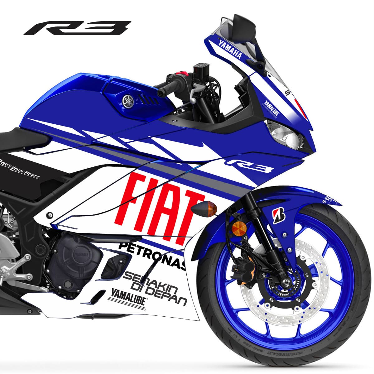 Adesivo R3 Completo 2020/2024 - Fiat MotoGP Azul