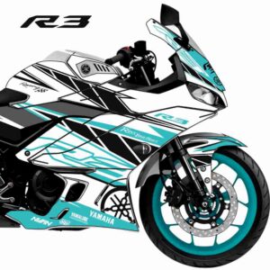 Adesivo R3 Completo 2020/2024 - Racing Flow Branco/Turquesa