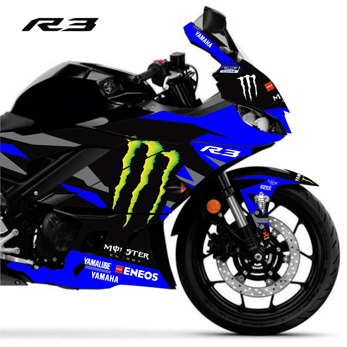 Adesivo R3 Yzf Completo 2020/2024 - M. Energy MotoGP Preta