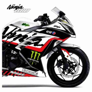 Adesivo Ninja 300 Completo 2013/2024 - M. Energy Branca