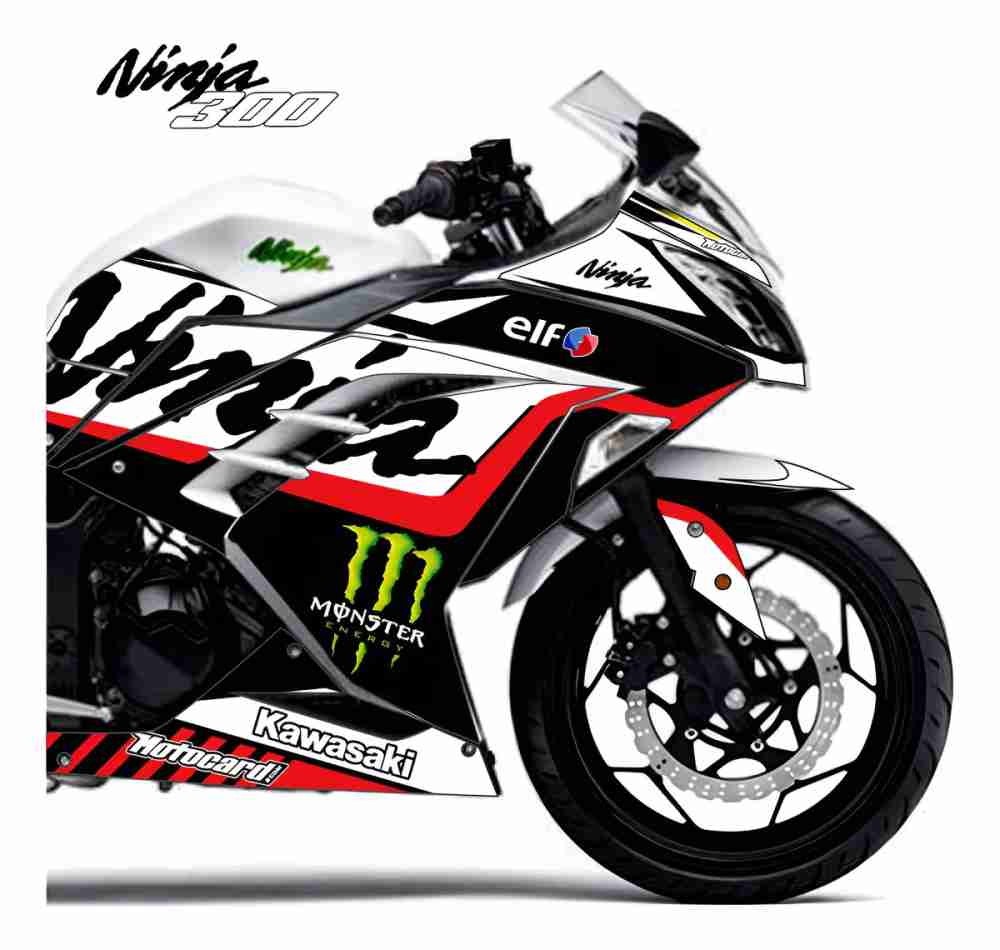 Adesivo Ninja 300 Completo 2013/2024 - M. Energy Branca