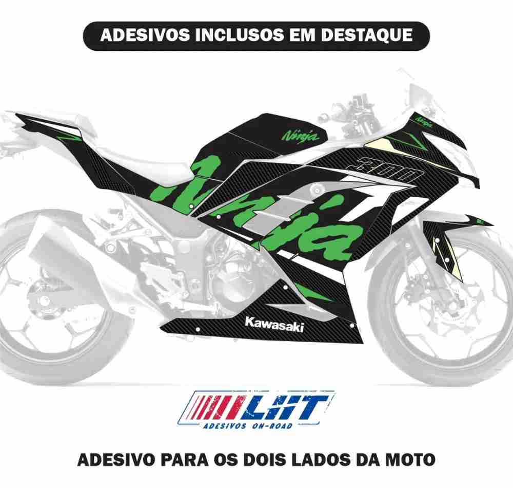 Adesivo Ninja 300 Completo 2013/2024 - Carbon Racing - Imagem 6