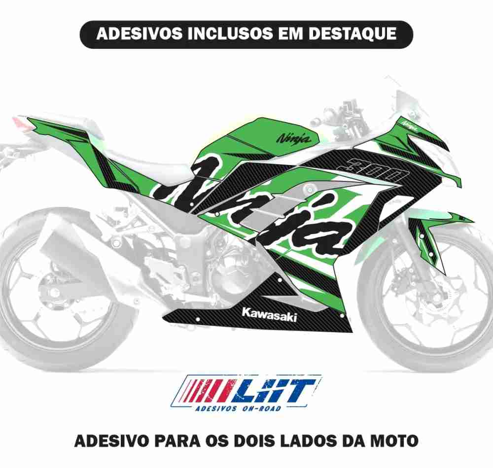 Adesivo Ninja 300 Completo 2013/2024 - Carbon Racing - Imagem 4