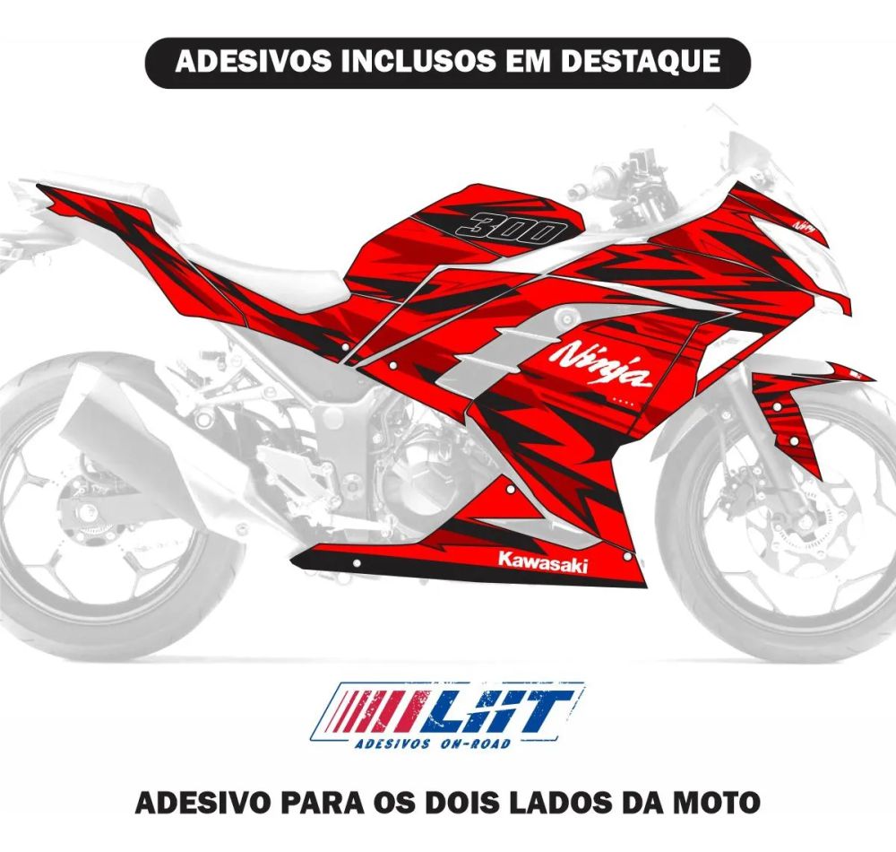 Adesivo Ninja 300 Completo 2013/2024 - Spark Design - Imagem 2