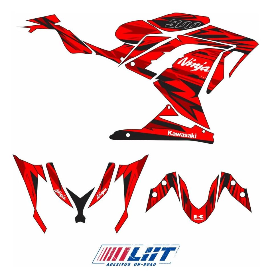Adesivo Ninja 300 Completo 2013/2024 - Spark Design - Imagem 3