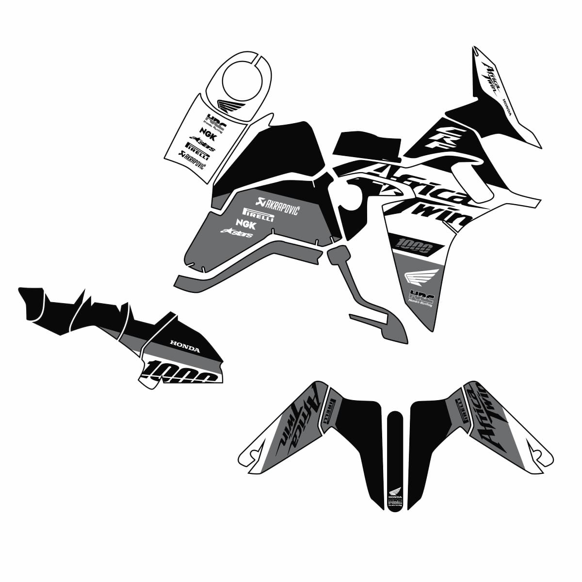Adesivo Africa Twin 1000L Completo 2015/2019 - Standard Born - Imagem 5