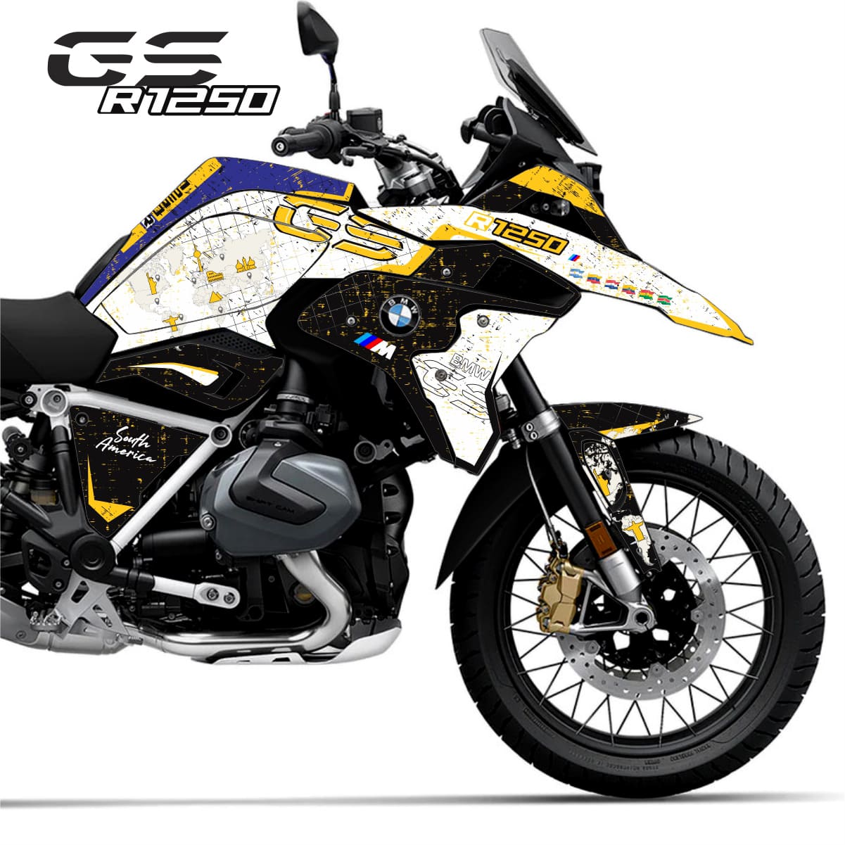 Adesivo Bmw 1250/1200 GS Completo 2017/2023 - World Map - Imagem 9