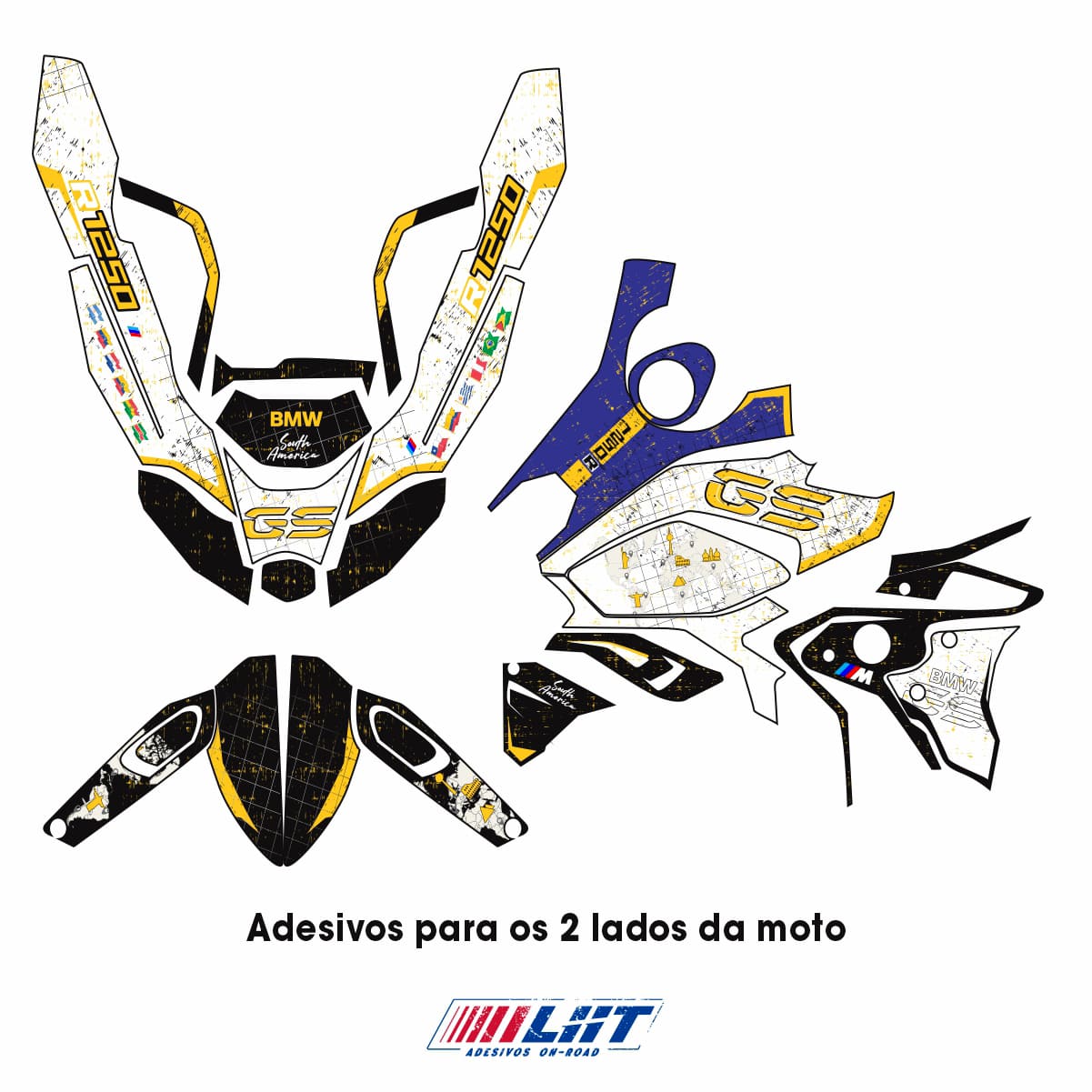 Adesivo Bmw 1250/1200 GS Completo 2017/2023 - World Map - Imagem 7