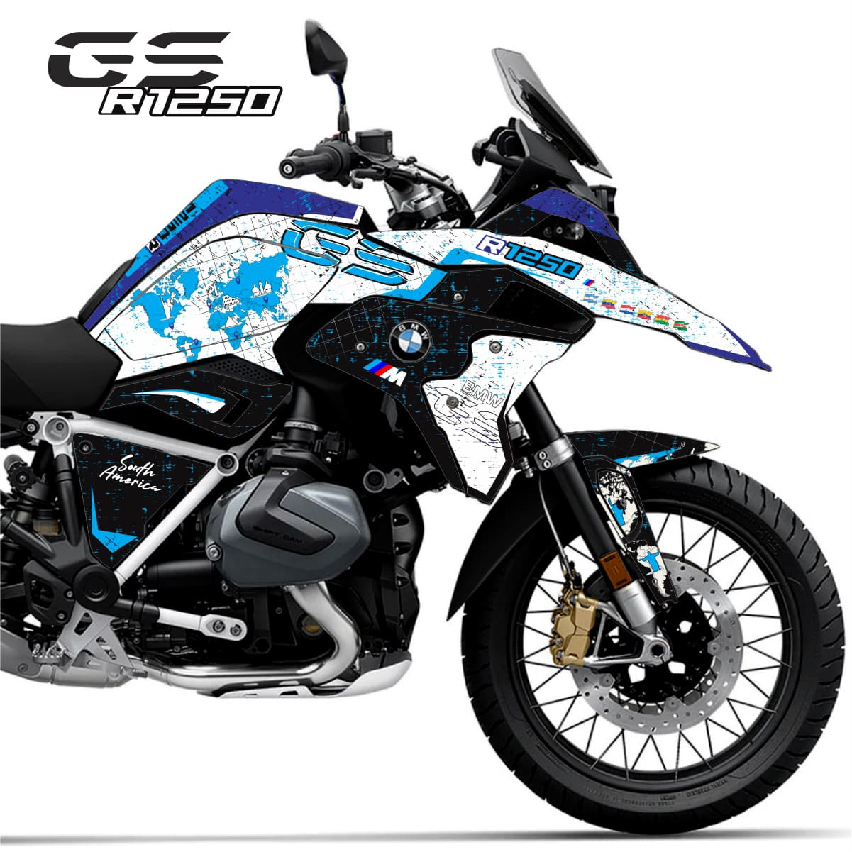 Adesivo Bmw 1250/1200 GS Completo 2017/2023 - World Map - Imagem 6