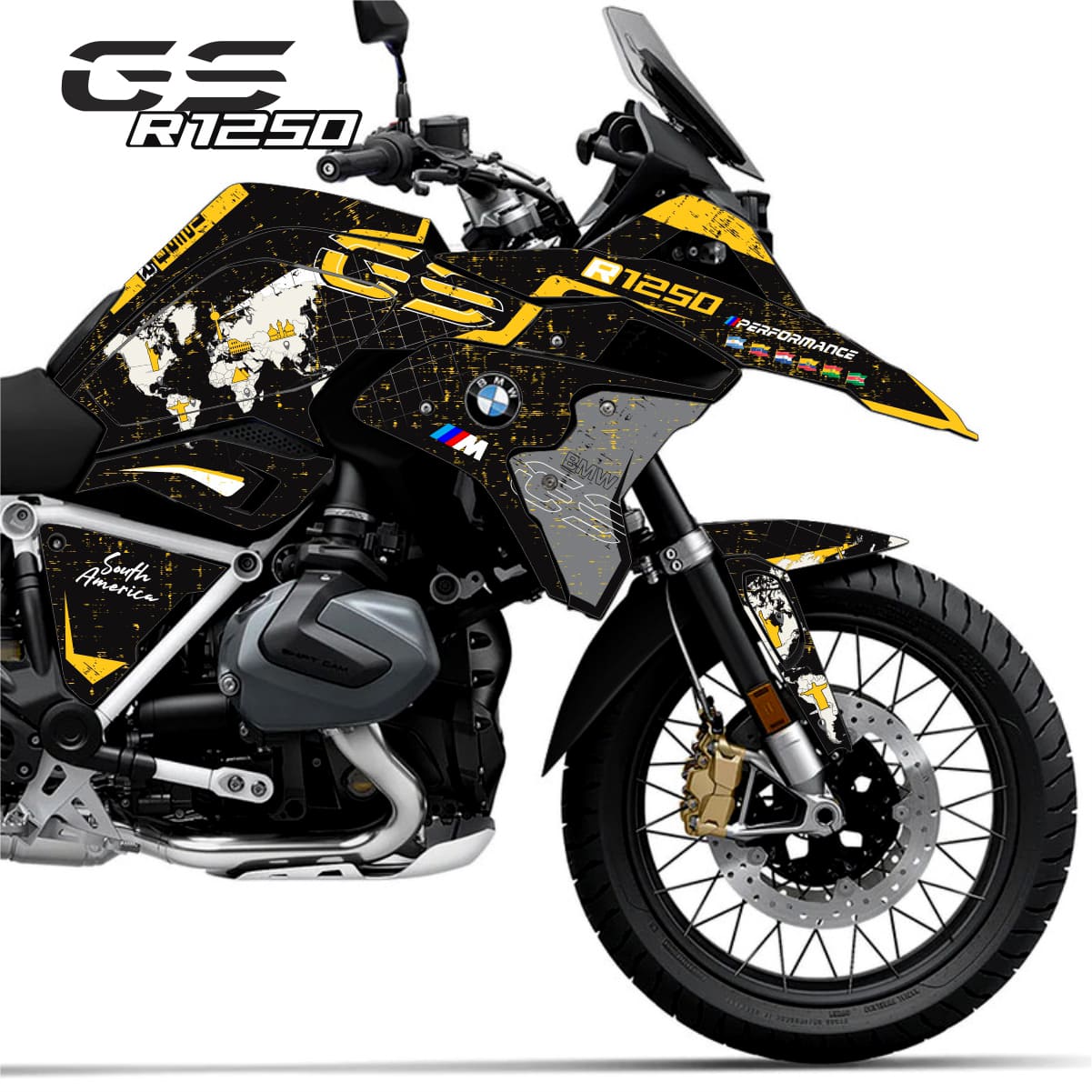 Adesivo Bmw 1250/1200 GS Completo 2017/2023 - World Map