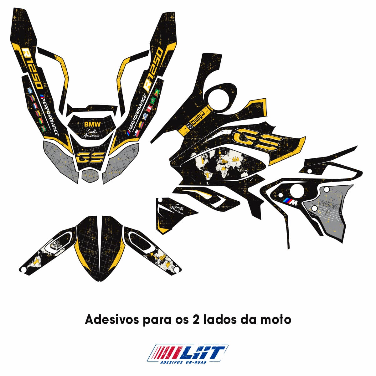 Adesivo Bmw 1250/1200 GS Completo 2017/2023 - World Map - Imagem 3