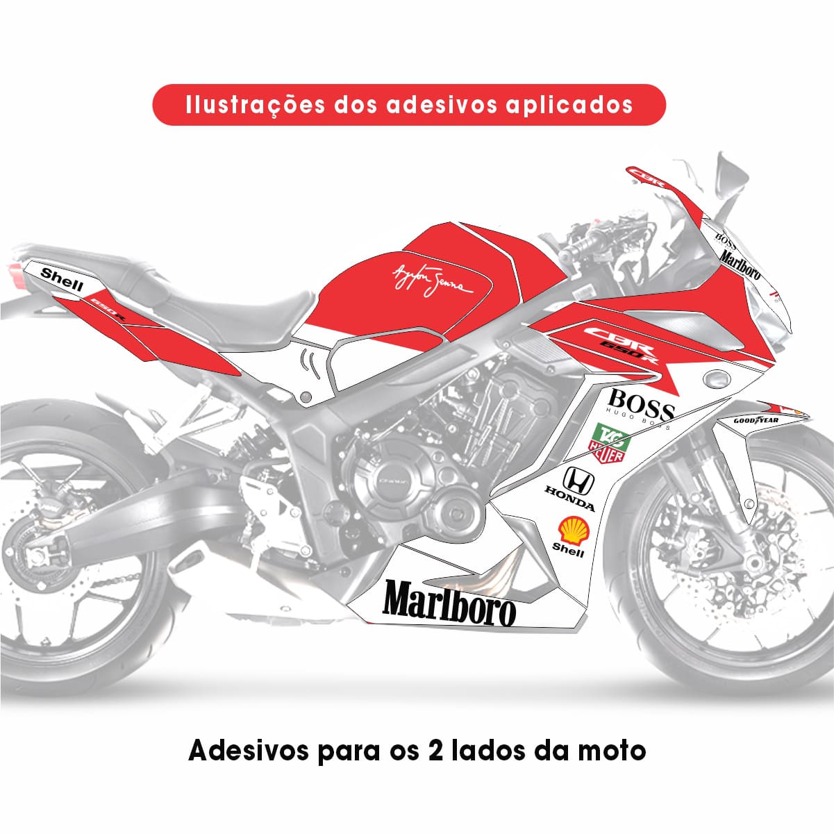 Adesivo Cbr 650r Completo 2019/2023 - Airton Senna Edição Especial - Imagem 2