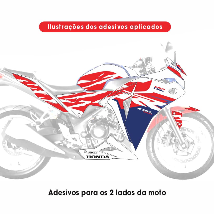 Adesivo Cbr 250r Completo 2010/2019 - Modelo Fireblade - Imagem 2